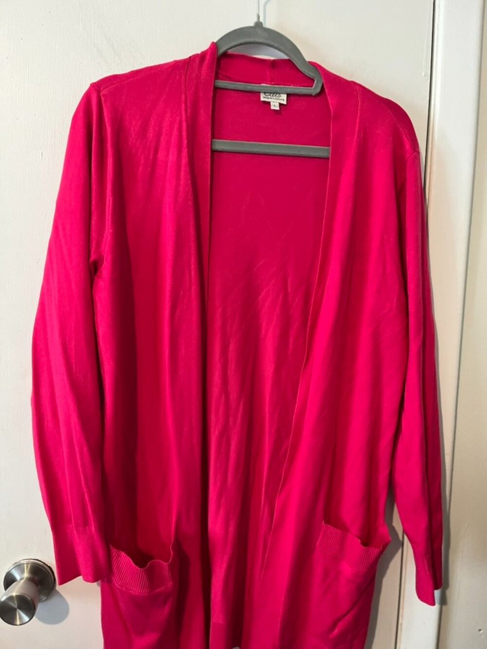 NWOT CIELO PINK OPEN CARDIGAN WITH POCKETS SZ L